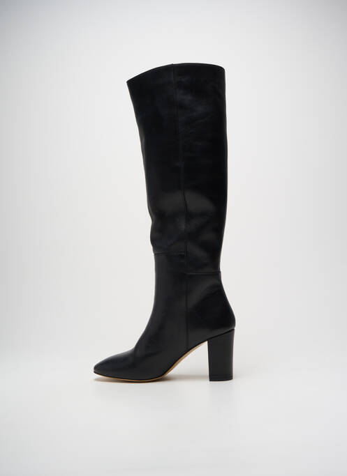 Bottes tissage satiné talon de 7 à 9cm noir IDANO femme