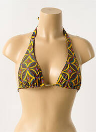 Haut de maillot de bain stretch haut triangles jaune ANTIGEL femme