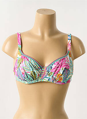 Haut de maillot de bain stretch haut soutien-gorge balconnet rose ANTIGEL femme