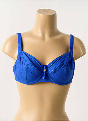 Haut de maillot de bain stretch haut soutien-gorge emboitant bleu ANTIGEL femme