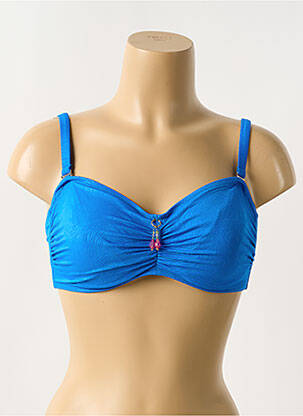 Haut de maillot de bain stretch haut bandeau bleu ANTIGEL femme
