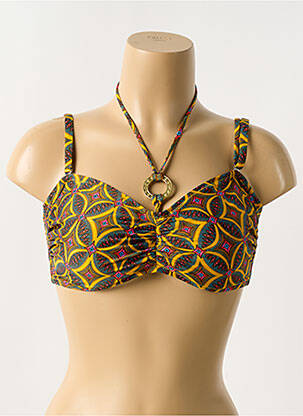 Haut de maillot de bain stretch haut bandeau jaune ANTIGEL femme