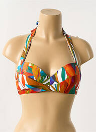 Haut de maillot de bain stretch haut soutien-gorge balconnet orange NICOLE OLIVIER femme
