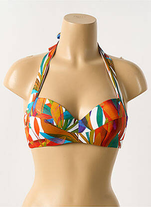 Haut de maillot de bain stretch haut soutien-gorge balconnet orange NICOLE OLIVIER femme