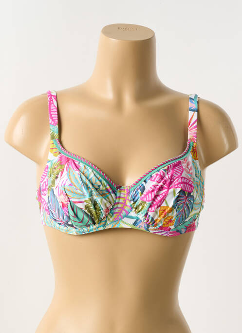 Haut de maillot de bain stretch haut soutien-gorge balconnet rose ANTIGEL femme