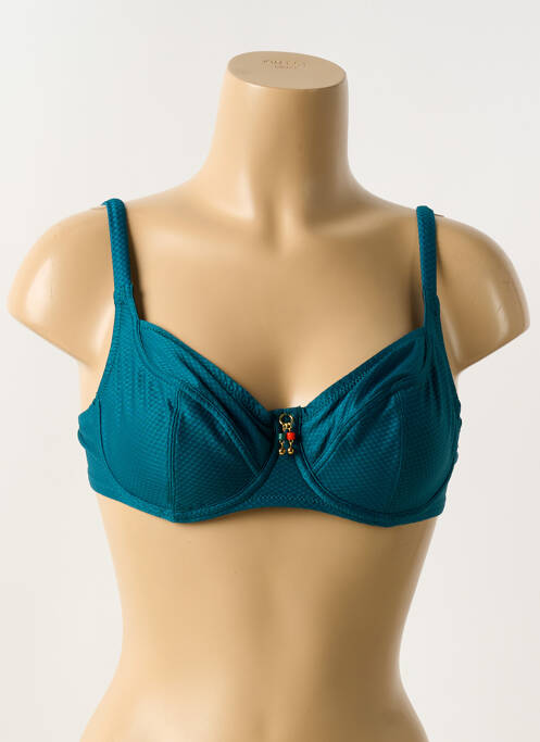 Haut de maillot de bain stretch haut soutien-gorge emboitant vert ANTIGEL femme