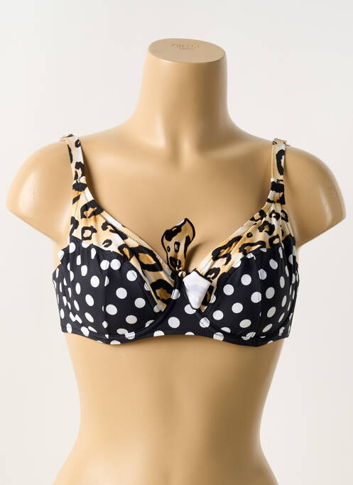 Haut de maillot de bain stretch haut soutien-gorge emboitant noir ANTIGEL femme