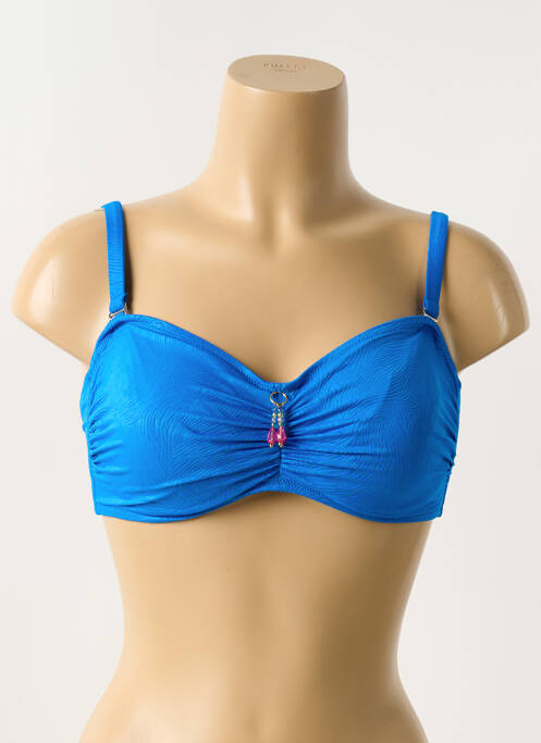 Haut de maillot de bain stretch haut bandeau bleu ANTIGEL femme