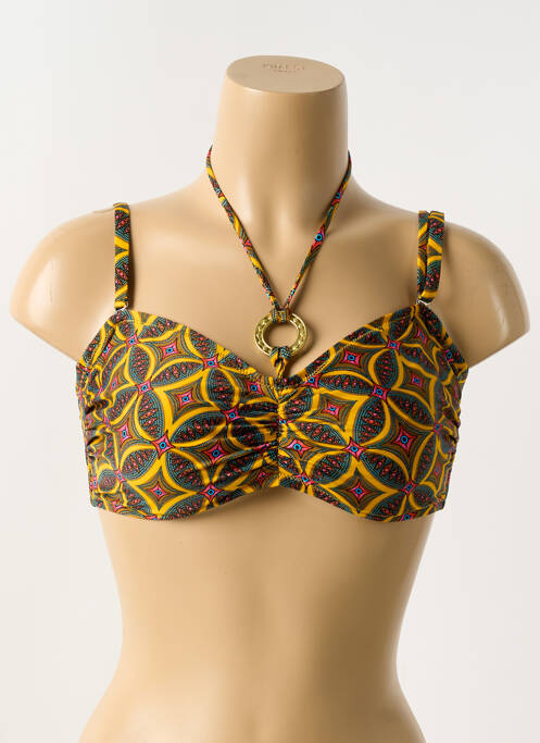Haut de maillot de bain stretch haut bandeau jaune ANTIGEL femme