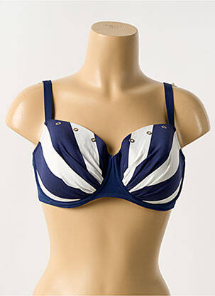 Haut de maillot de bain stretch haut soutien-gorge emboitant bleu ANTIGEL femme