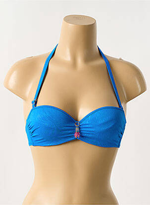 Haut de maillot de bain stretch haut bandeau bleu ANTIGEL femme