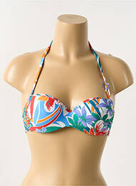 Haut de maillot de bain stretch haut bandeau bleu ANTIGEL femme