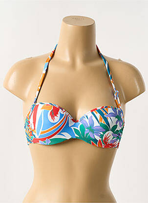 Haut de maillot de bain stretch haut bandeau bleu ANTIGEL femme