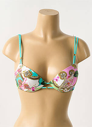 Haut de maillot de bain stretch haut soutien-gorge moulé vert LISE CHARMEL femme
