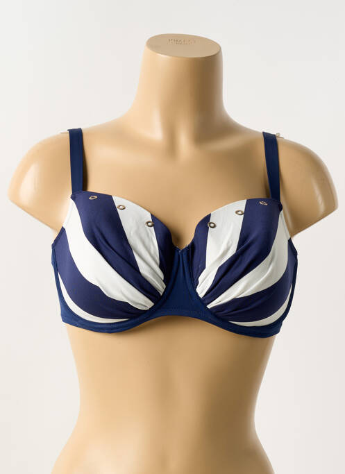 Haut de maillot de bain stretch haut soutien-gorge emboitant bleu ANTIGEL femme