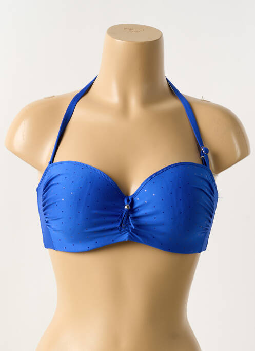 Haut de maillot de bain stretch haut bandeau bleu ANTIGEL femme
