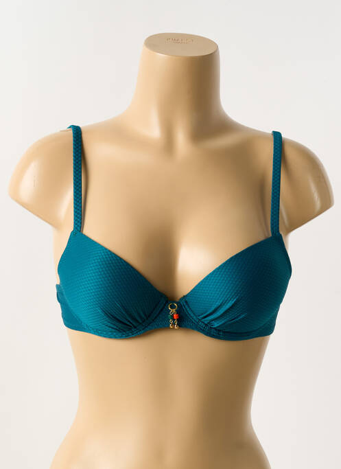 Haut de maillot de bain stretch haut soutien-gorge balconnet vert ANTIGEL femme