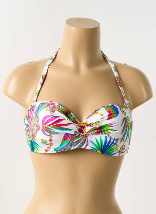 Haut de maillot de bain stretch haut bandeau blanc ANTIGEL femme