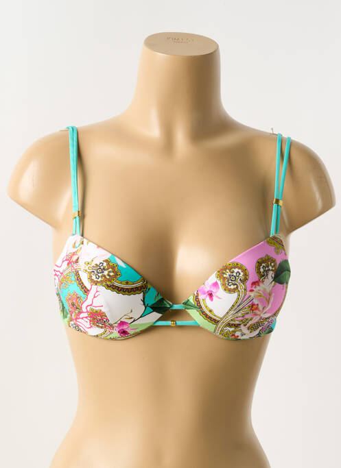 Haut de maillot de bain stretch haut soutien-gorge moulé vert LISE CHARMEL femme