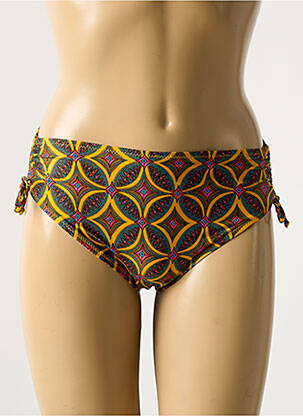 Bas de maillot de bain imprimé fantaisie culotte jaune ANTIGEL femme