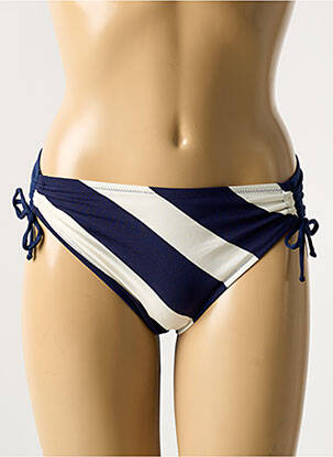 Bas de maillot de bain imprimé rayures culotte bleu ANTIGEL femme
