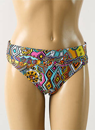 Bas de maillot de bain imprimé fantaisie culotte noir ANTIGEL femme