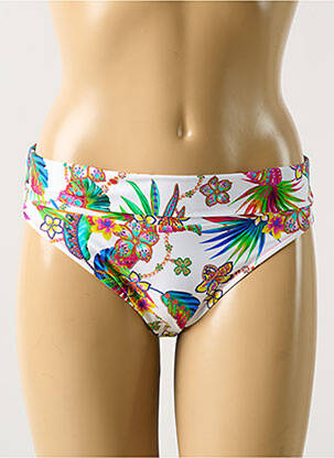 Bas de maillot de bain imprimé tie and dye culotte blanc ANTIGEL femme