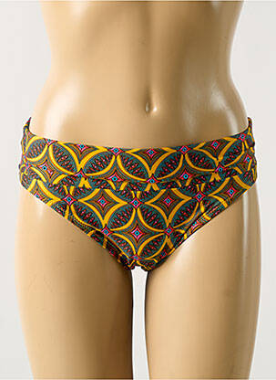 Bas de maillot de bain imprimé fantaisie culotte jaune ANTIGEL femme