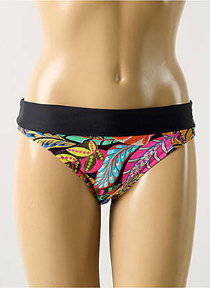 Bas de maillot de bain effet matière satinée culotte noir ANTIGEL femme