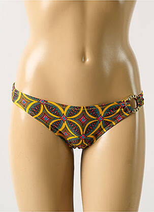 Bas de maillot de bain imprimé fantaisie culotte jaune ANTIGEL femme