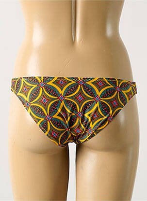 Bas de maillot de bain imprimé fantaisie culotte jaune ANTIGEL femme