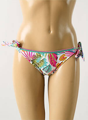 Bas de maillot de bain imprimé fantaisie bikini blanc ANTIGEL femme