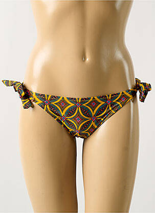 Bas de maillot de bain imprimé fantaisie bikini jaune ANTIGEL femme