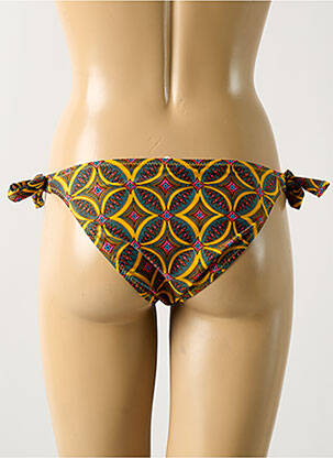 Bas de maillot de bain imprimé fantaisie bikini jaune ANTIGEL femme