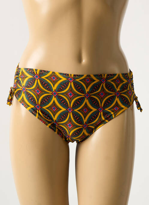 Bas de maillot de bain imprimé fantaisie culotte jaune ANTIGEL femme