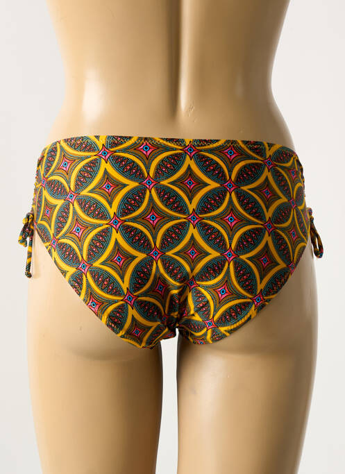 Bas de maillot de bain imprimé fantaisie culotte jaune ANTIGEL femme