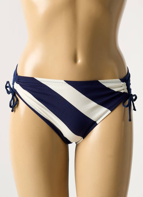 Bas de maillot de bain imprimé rayures culotte bleu ANTIGEL femme