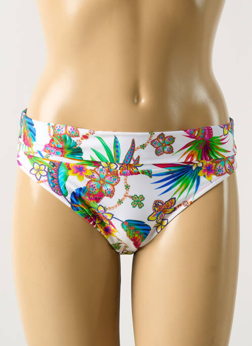 Bas de maillot de bain imprimé tie and dye culotte blanc ANTIGEL femme