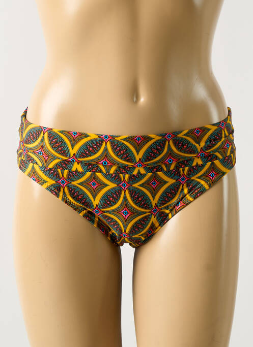 Bas de maillot de bain imprimé fantaisie culotte jaune ANTIGEL femme