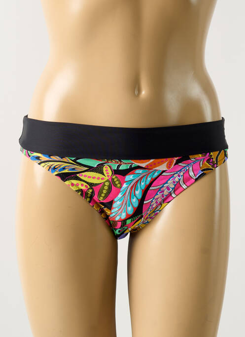 Bas de maillot de bain effet matière satinée culotte noir ANTIGEL femme