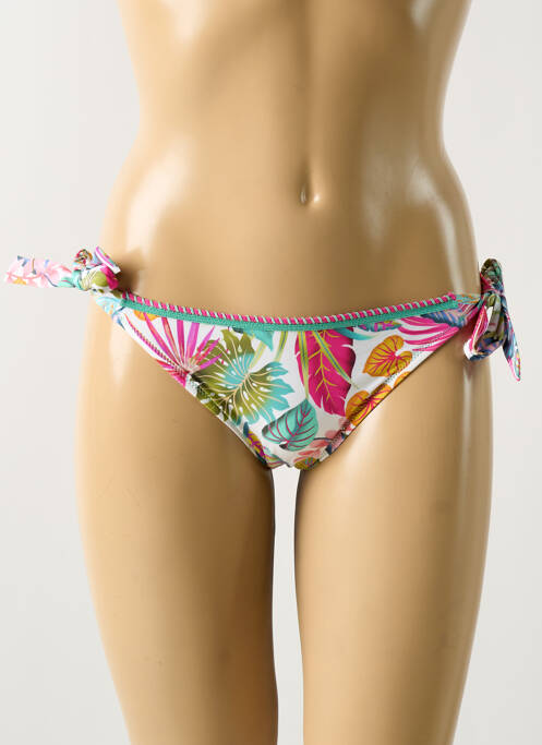 Bas de maillot de bain imprimé fantaisie bikini blanc ANTIGEL femme