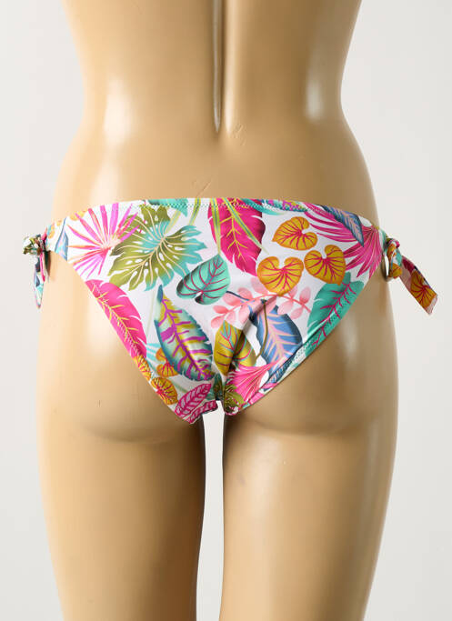 Bas de maillot de bain imprimé fantaisie bikini blanc ANTIGEL femme