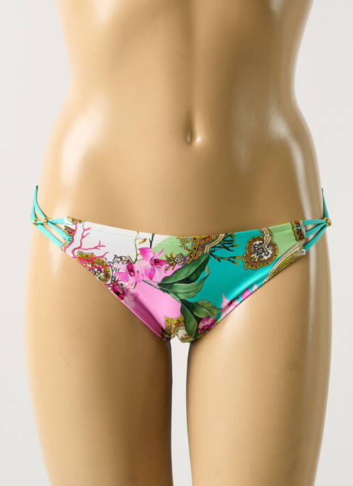 Bas de maillot de bain imprimé fantaisie culotte vert LISE CHARMEL femme