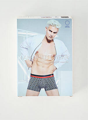 Boxer imprimé fantaisie noir IMPETUS homme