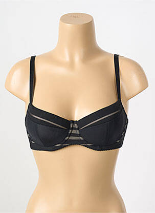 Soutien-gorge effet matière satinée haut soutien-gorge moulé noir GORTEKS femme
