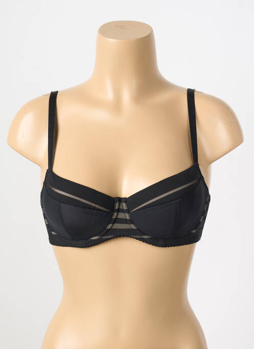 Soutien-gorge effet matière satinée haut soutien-gorge moulé noir GORTEKS femme