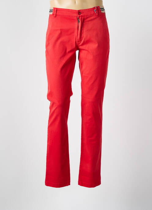 Pantalon chino stretch taille normale rouge DELAHAYE homme