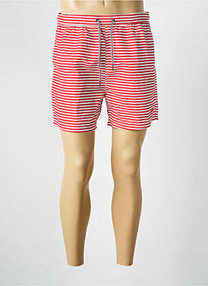 Short de bain imprimé fantaisie rouge RE DEL MARE homme