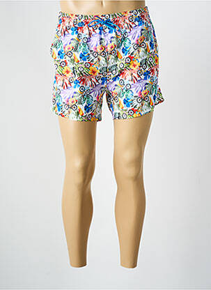 Short de bain imprimé fantaisie blanc R2 AMSTERDAM homme