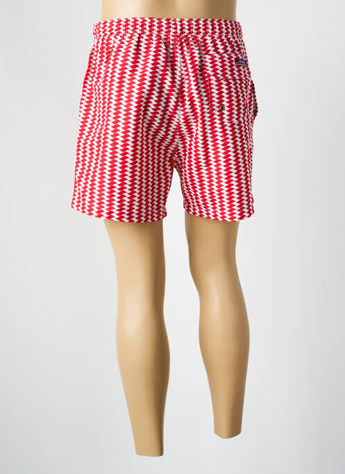 Short de bain imprimé fantaisie rouge RE DEL MARE homme